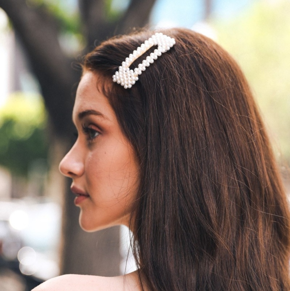 1 Pearl hair clip snap oversized - Picture 2 of 8